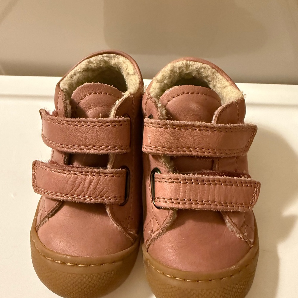 Naturino Pink Leather Baby Walker Shoes